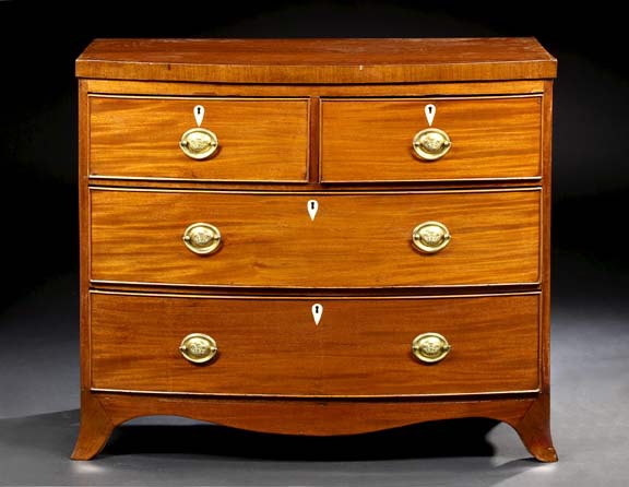 Regency Mahogany Bowfront Chest  29adf