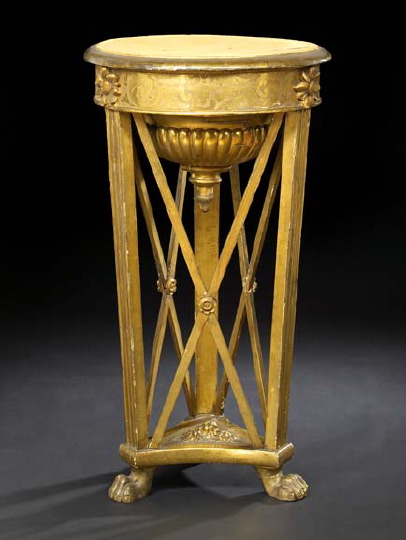 Directoire-Style Giltwood Pedestal,