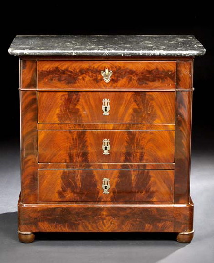 Charles X Mahogany and Marble-Top