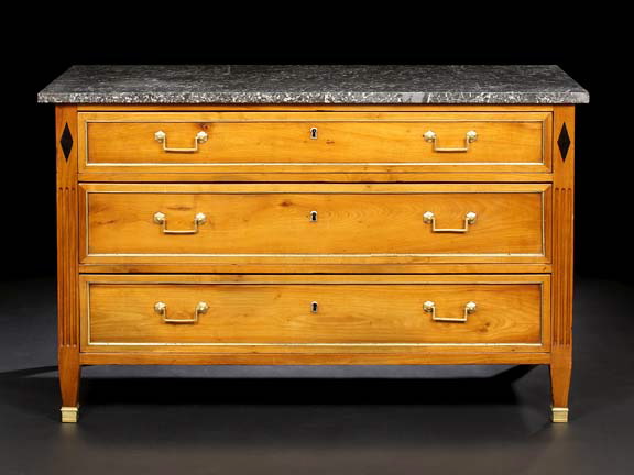 Louis XVI-Style Fruitwood and Marble-Top