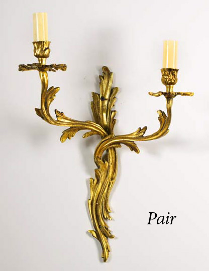 Pair of French Regence-Style Gilt-Brass