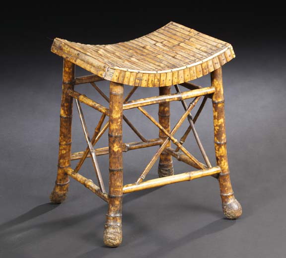 Charming Chinese Bamboo Stool  29bc3