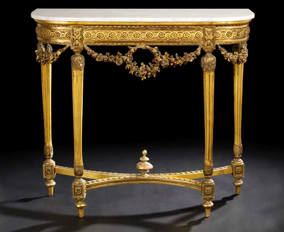 Louis XVI Style Giltwood and Marble Top 29826