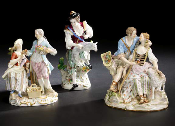 Meissen Porcelain Figure Group,  third