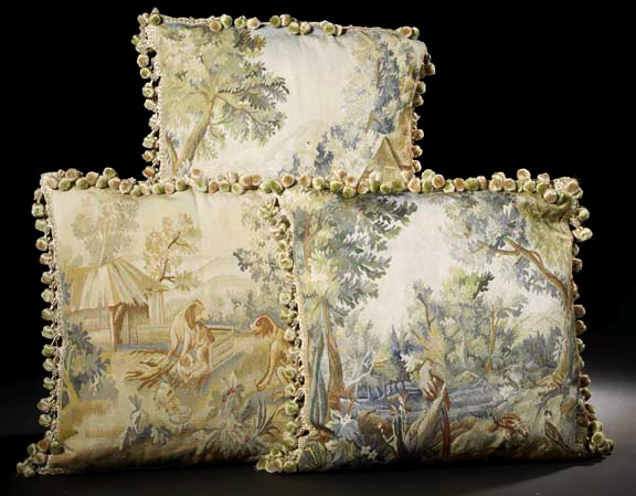 Silk Aubusson Tapestry Faced Pillow  29839