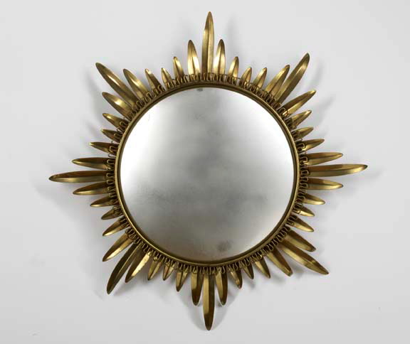 Italian Art Deco Brass-Framed Convex