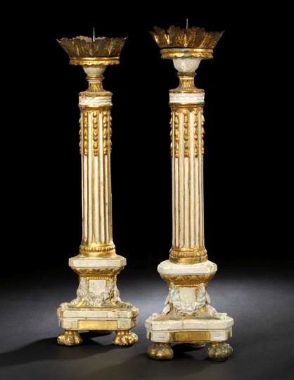 Tall Pair of Northern Italian Carved  298b2