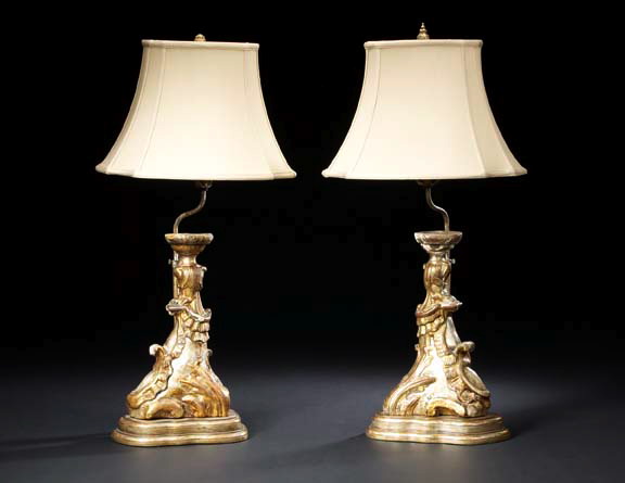 Pair of Italian Carved Silvered 298b3