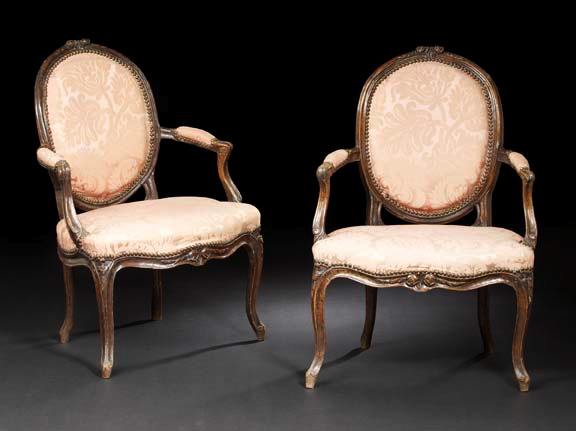 Signed Pair of Louis XV Carved