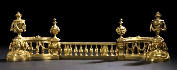 Pair of French Gilt Brass and Wrought Iron 298d0