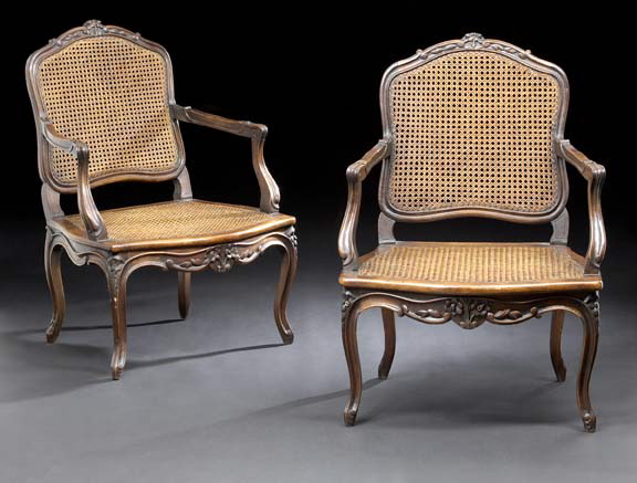 Pair of Louis XV-Style Carved Fruitwood