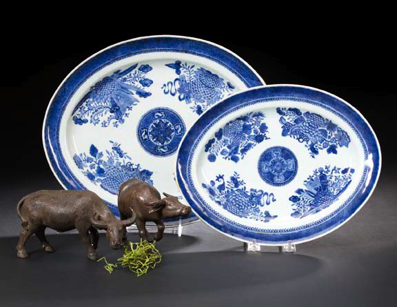 Two Chinese Export Blue-and-White Porcelain