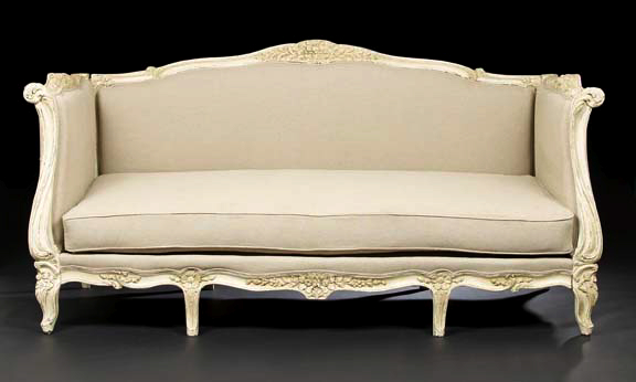 Louis XV-Style Polychromed Settee,