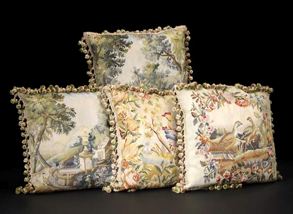 Silk Aubusson Tapestry-Faced Square