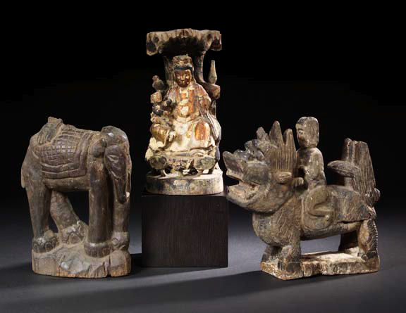 Southern Chinese Carved Wood Fragment,