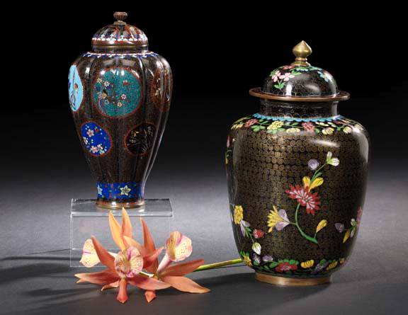 Japanese Cloisonne Covered Urn  29f1b