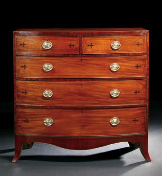 Regency Mahogany Bowfront Chest  29f23