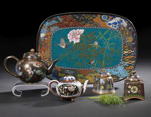 Two Small Japanese Cloisonne Teapots  29f5f