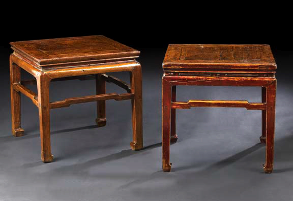 Pair of Chinese Wooden Side Stools  29f66