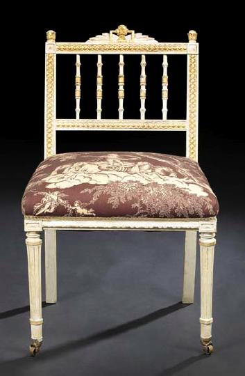 Napoleon III Polychromed Sidechair  29f98