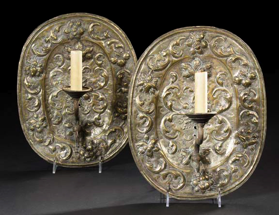 Pair of English Silvered Repousse 29fb8