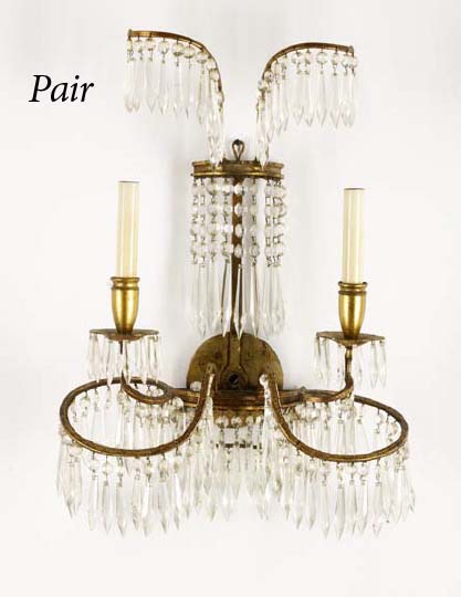 Attractive Pair of Gilt-Wrought-Iron