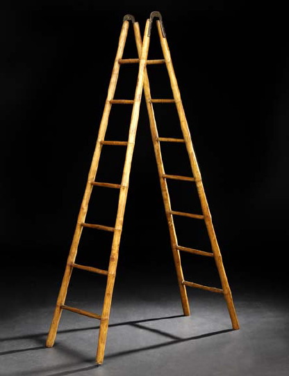 Continental Oak Library Ladder  29cb1