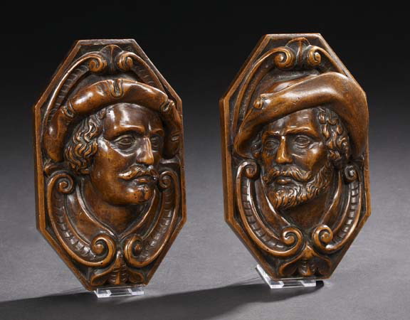 Pair of Continental Carved Walnut