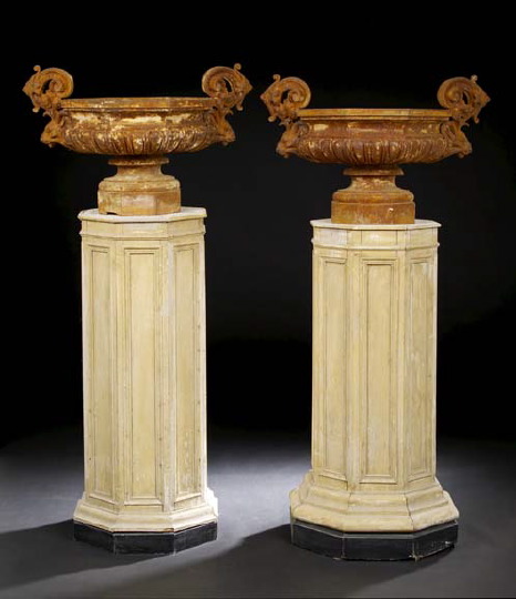 Pair of English Polychromed Pedestals  29ced