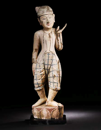 Indian Carved and Polychromed Figure 2a2b7