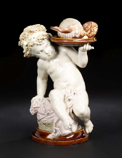 Good French Majolica Figural Calling 2a339