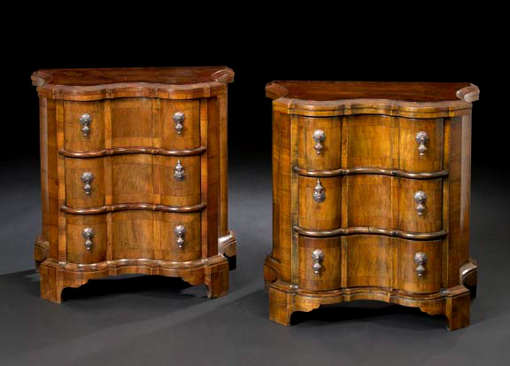 Pair of Italian Walnut Bedside 2a342