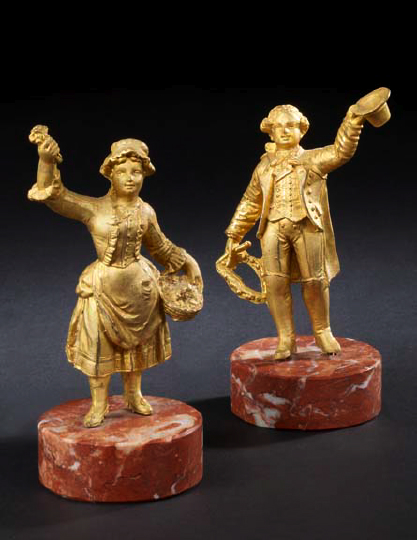 Pair of Napoleon III Gilt-Lacquered