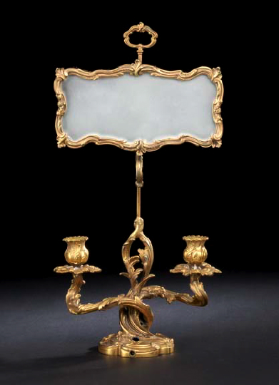 French Rose-Gilded Bronze Two-Light