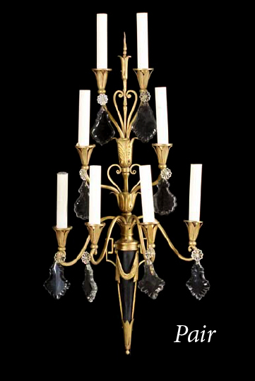 Tall Pair of French Gilt and Black Painted 2a04e