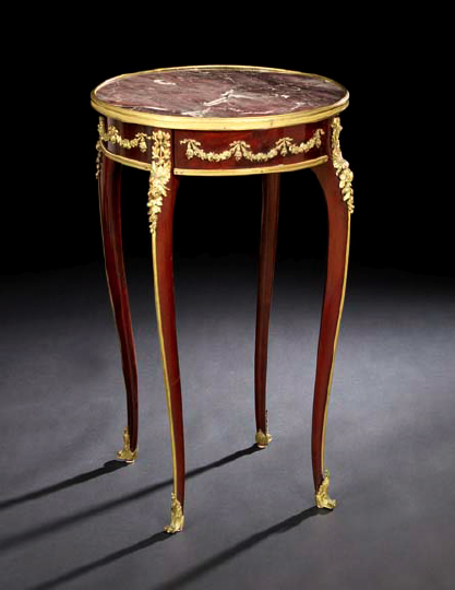 Louis XV Style Mahogany and Marble Top 2a05b