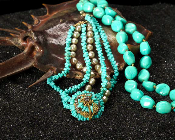 Miriam Haskell Faux Pearl Turquoise 2a0a3