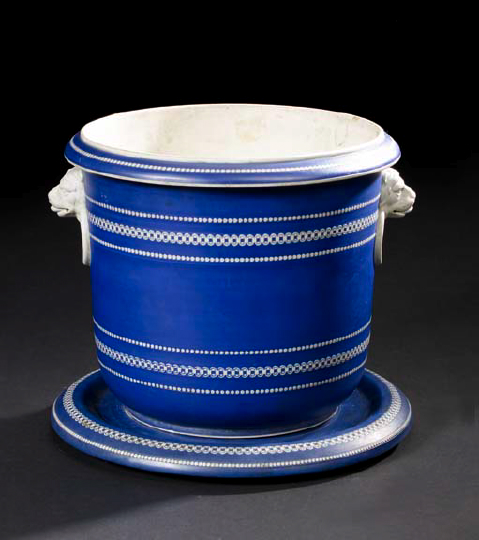 Large English Royal Blue-and-White