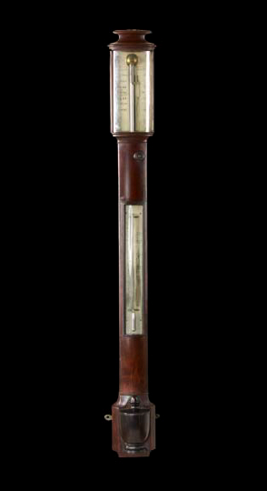 Rare George IV Mahogany Stick Barometer  2a0dc