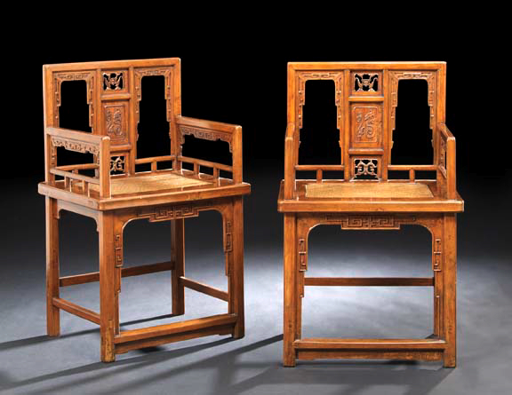 Pair of Chinese Ju Mu Armchairs  2a10b