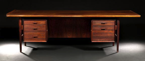 Danish Art Moderne Rosewood Desk,