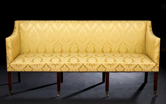 George III-Style Mahogany and Upholstered