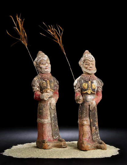 Pair of Chinese Terra Cotta Burial Figures