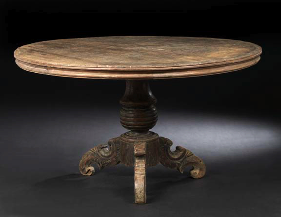 Indian Oak Center Table,  mid-19th