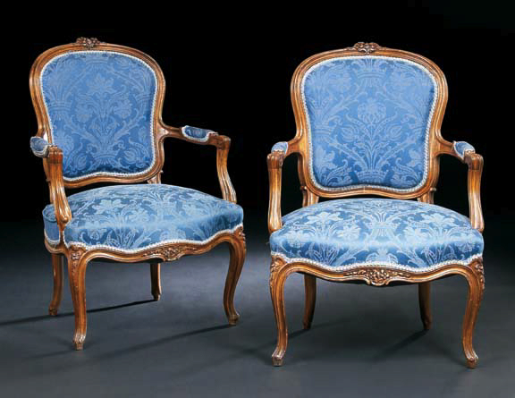Pair of Louis XV Style Carved Fruitwood 2a642