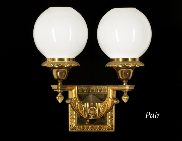 Large Pair of Gilt-Lacquered Brass