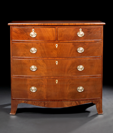Regency Mahogany Bowfront Chest  2a7a6