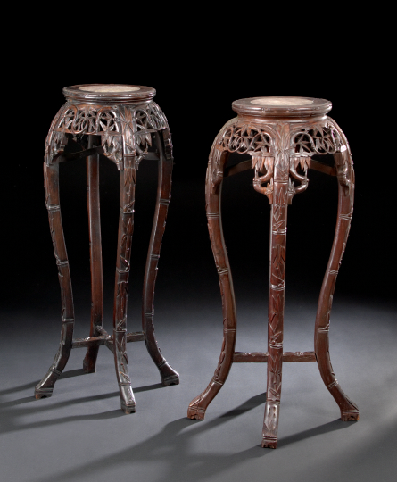 Pair of Chinese Rosewood and Marble Top 2a7a8