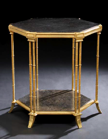 Continental Gilt Metal and Marble Top 2a3e1