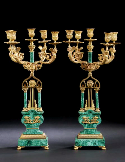 Tall Pair of Russian Style Ormolu Mounted 2a40d